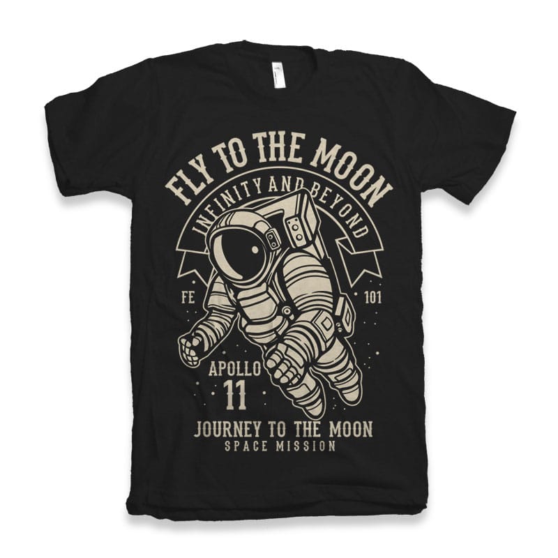 Fly To The Moon t-shirt design t shirt designs for sale