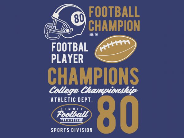 Football champions tshirt design