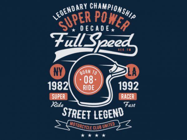 Full speed super power t-shirt design