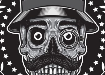 Gentleman Club – Skull vector t-shirt design