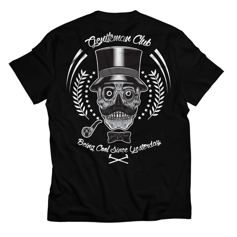 Gentleman Club – Skull t shirt designs for printify