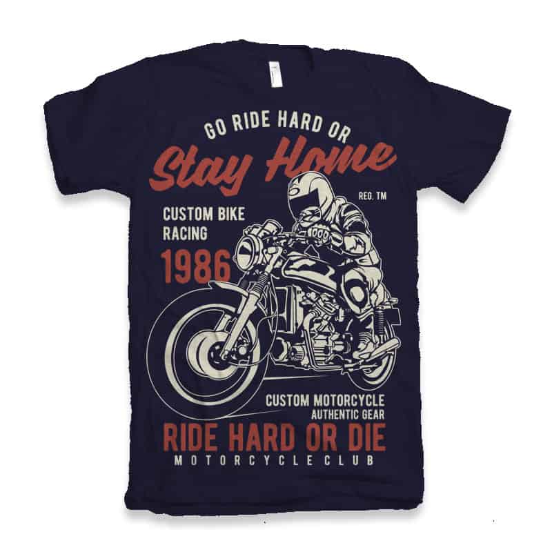 Go Ride Hard tshirt design t-shirt designs for merch by amazon
