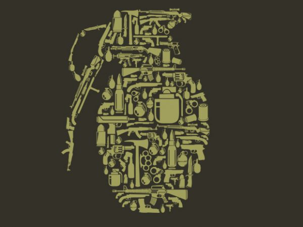 Grenade graphic t-shirt design