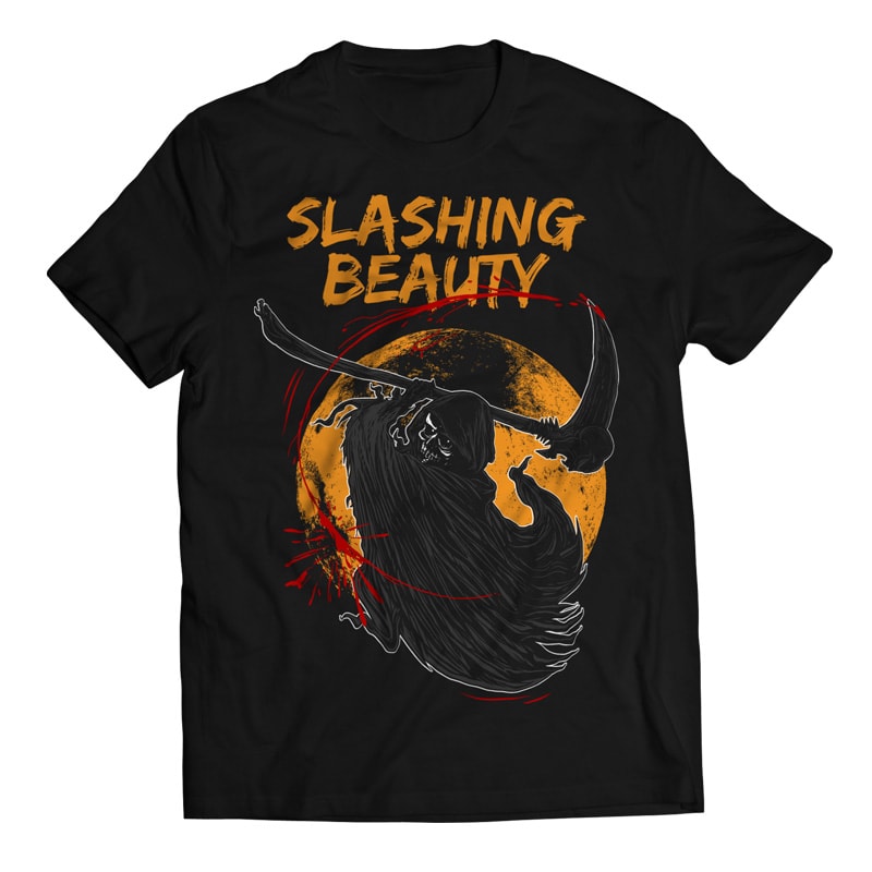 Slashing Beauty – Grim Reaper t shirt designs for print on demand