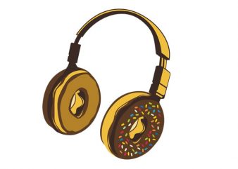 Headphone Donut buy t shirt design for commercial use