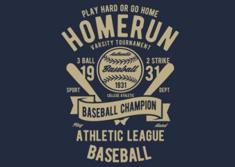 Homerun Baseball vector design