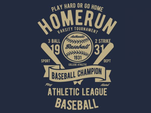 Homerun baseball vector design