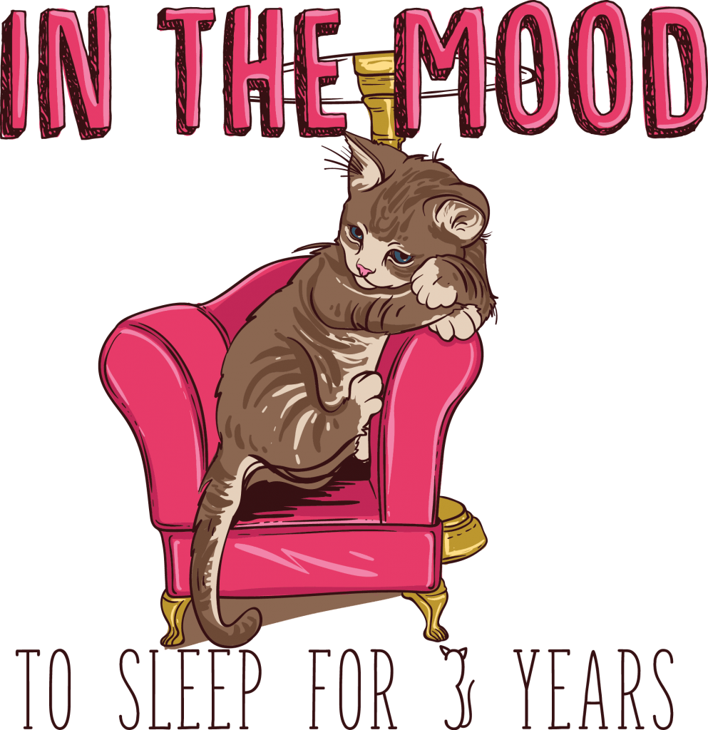 In the mood to sleep for 3 years (Cat) tshirt designs for merch by amazon