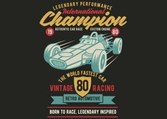 International Champion Car Race tshirt design
