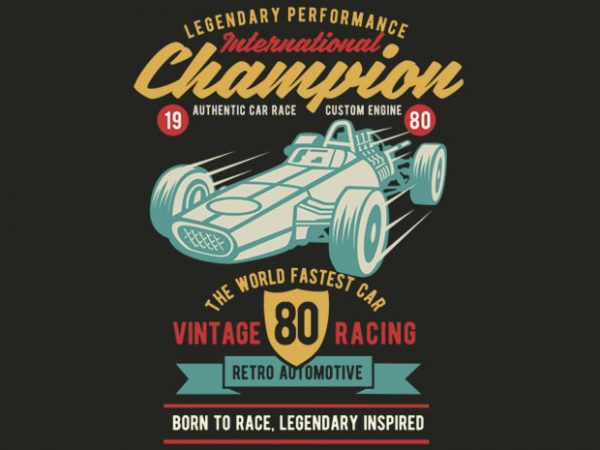 International champion car race tshirt design