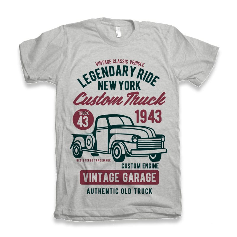 Legendary Ride Custom Truck t shirt designs for printify