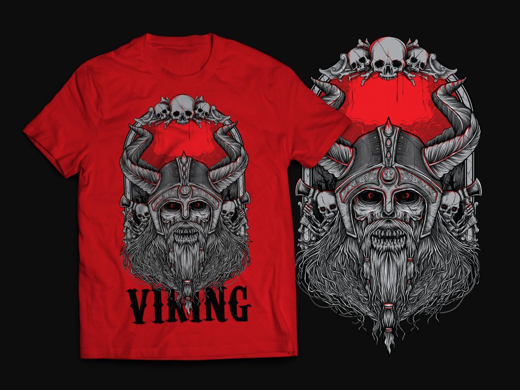 poly alien viking t shirt