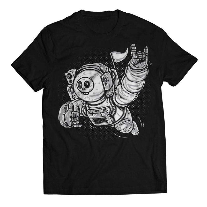 Lost in Space – Skull Astronaut t shirt designs for print on demand