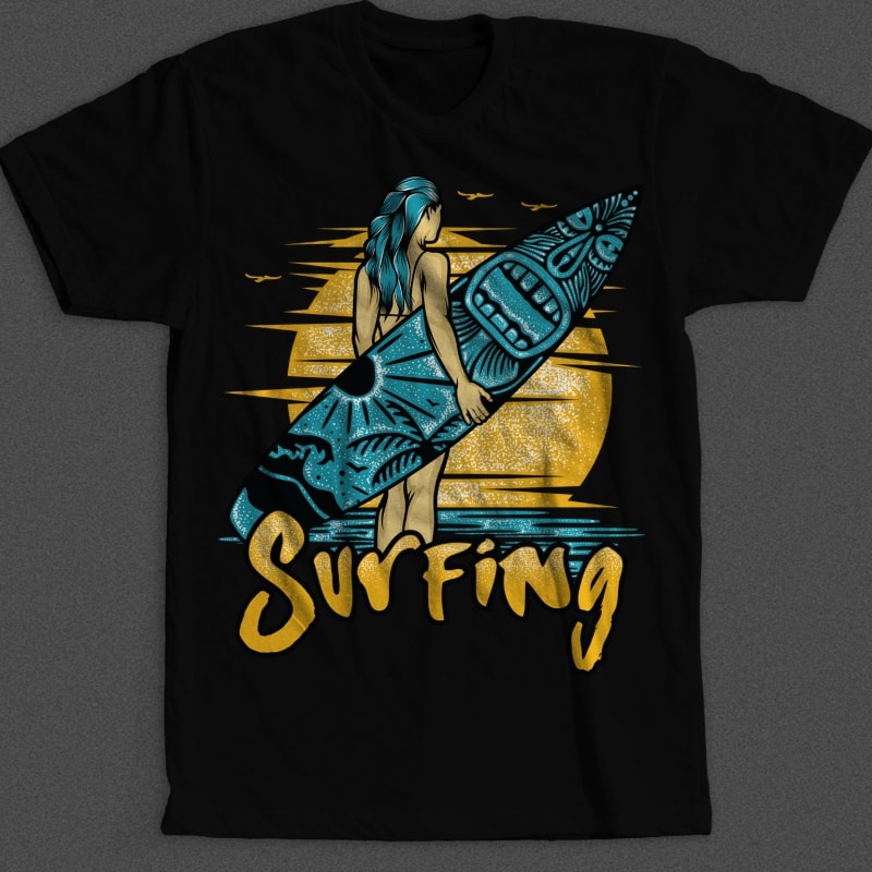 Surfing buy tshirt design