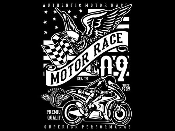 Motor race 09 tshirt design vector