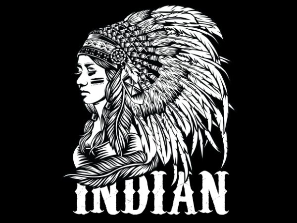 Native american women tshirt design for sale