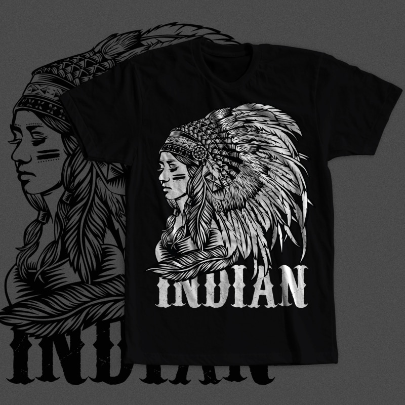 Native American Women tshirt designs for merch by amazon