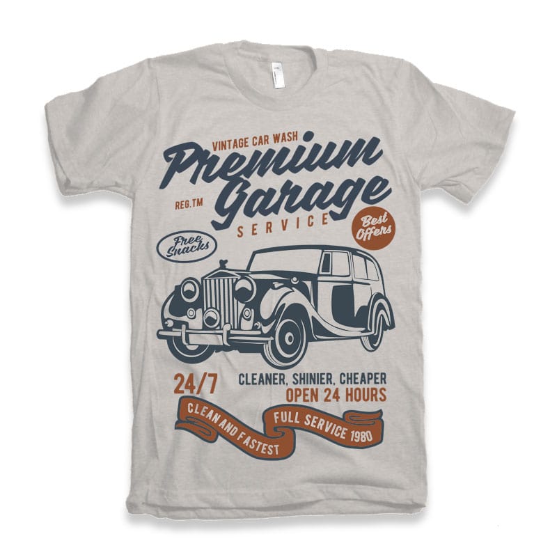 Premium Garage vector shirt designs