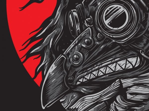 Reaper bird – gas mask vector t-shirt design template