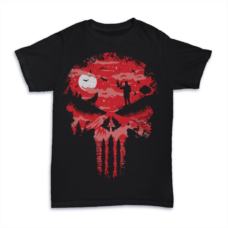 Red Night Skull buy t shirt designs artwork