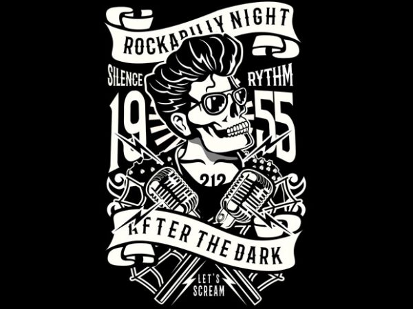 Rockabilly night vector shirt design