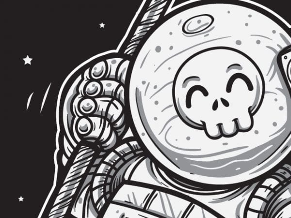 Space Joy – Astronaut Skull vector t-shirt design for commercial use