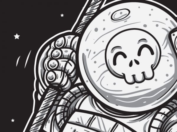 Space joy – astronaut skull vector t-shirt design for commercial use