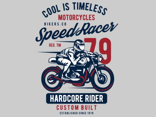 Speed racer motorcycles tshirt design for sale