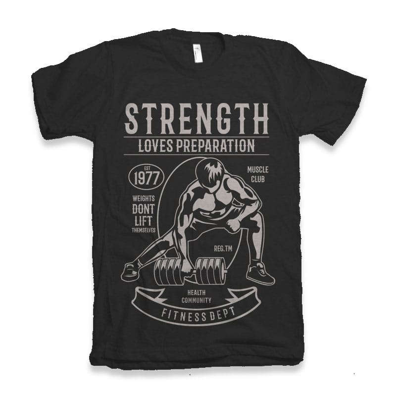 Strength Fitness buy t shirt designs artwork