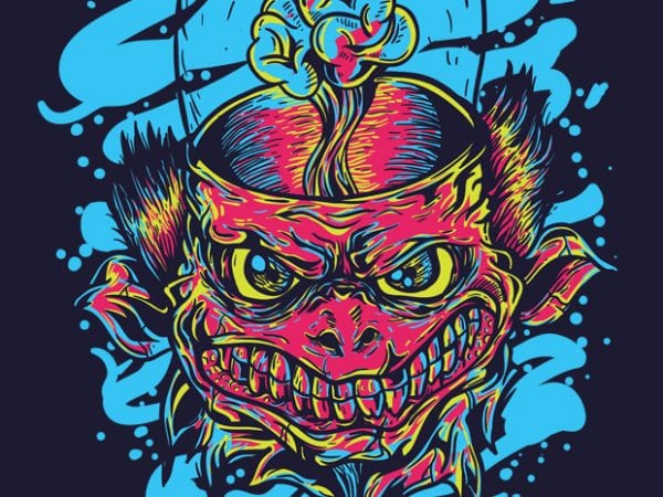 Alien monster vector t-shirt design for commercial use