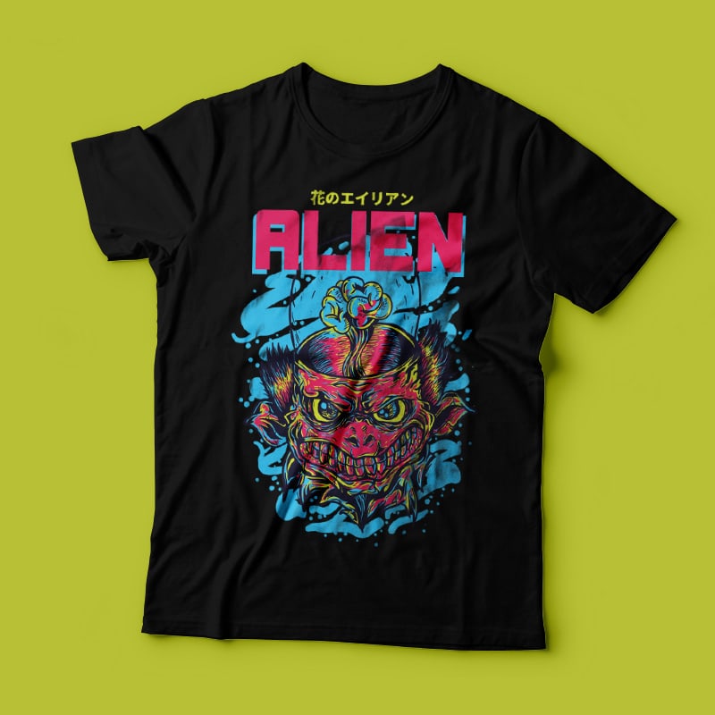 Alien Monster t shirt designs for printify