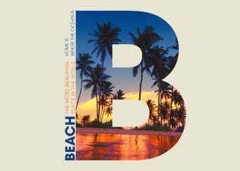 B PALM BEACH print ready t shirt design