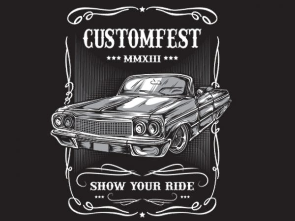 Classic cars vector t-shirt design template