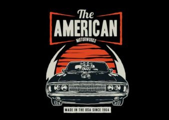 American Muscle Car print ready shirt design