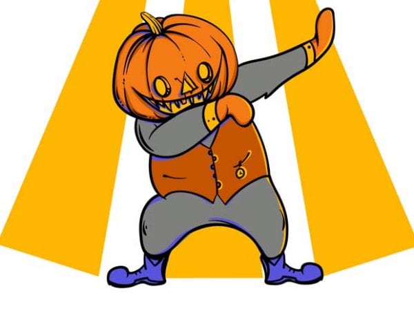 Dabbing pumkin vector t-shirt design for commercial use