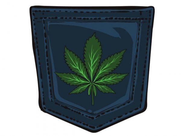 Marijuana pocket print ready shirt design