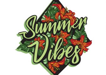Summer vibes vector t-shirt design