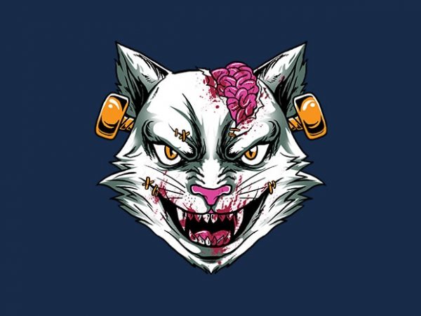 Zombie stein head t-shirt design for commercial use