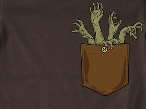 Zombie hands pocket t shirt design png Zombie hands pocket t shirt design png