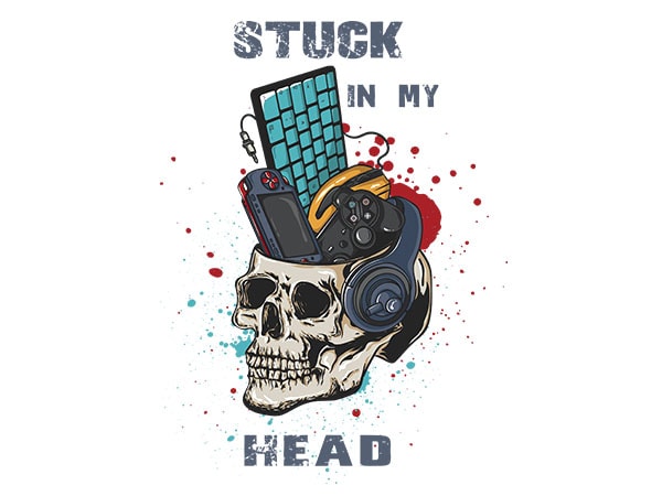 Stuck in my head graphic t-shirt design