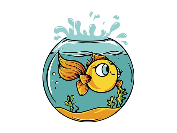 Fish bowl vector t shirt design for download