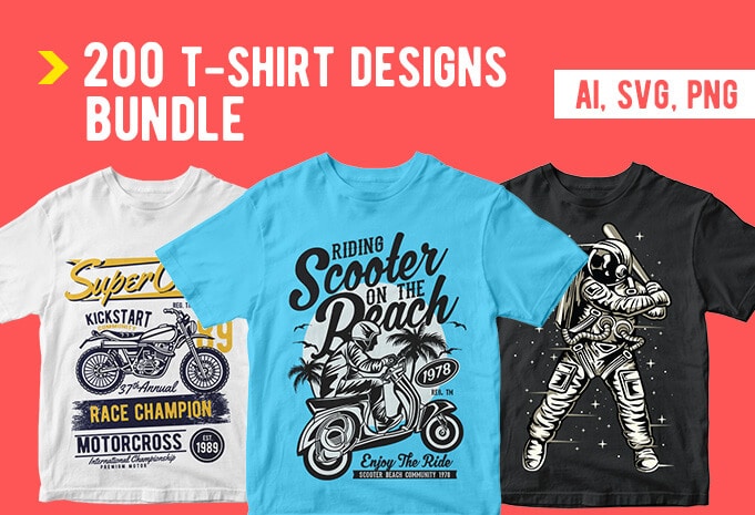 Instant Download Bundle of 140 T-Shirt Designs