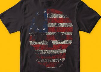 American Skull T-shirt Design