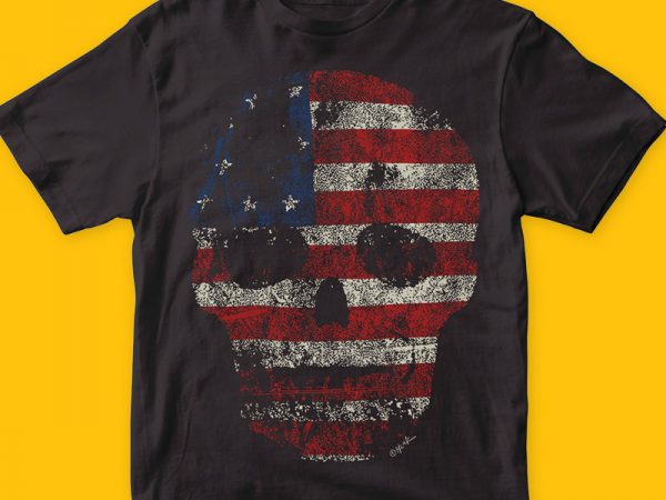 American skull t-shirt design