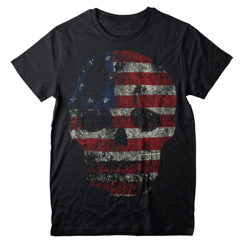 American Skull T-shirt Design vector t shirt design