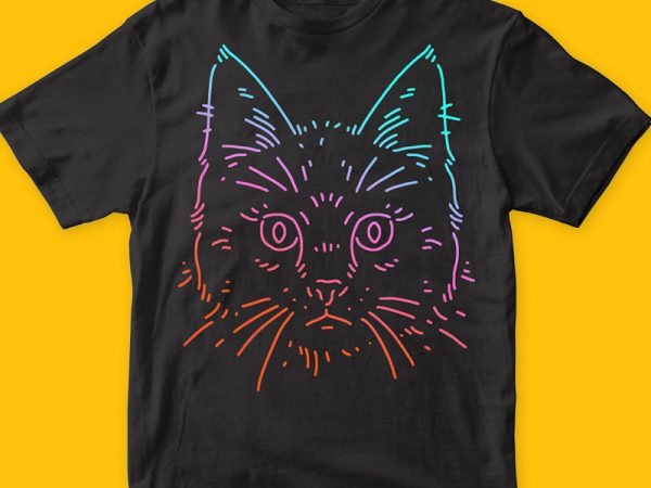 cat colors tshirt vector artwork