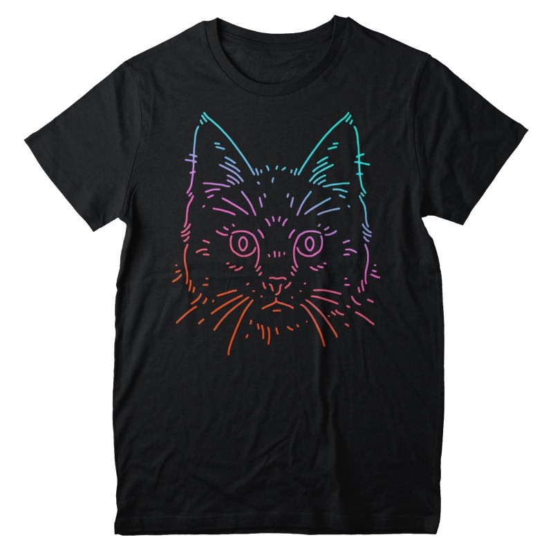 Cat Colors T-shirt Vector Artwork t shirt designs for print on demand