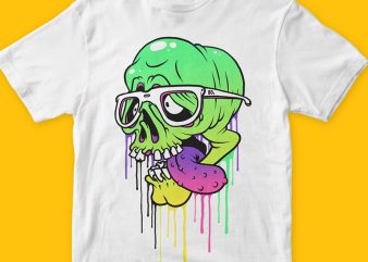 Colored Skull t-shirt design png