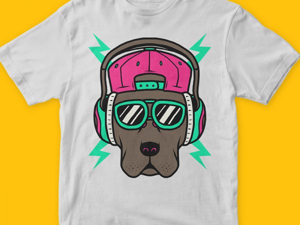 Cool dog t-shirt design