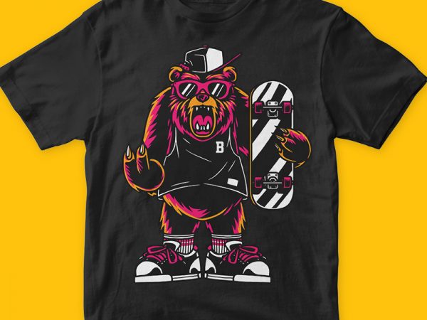 Cool bear t-shirt png